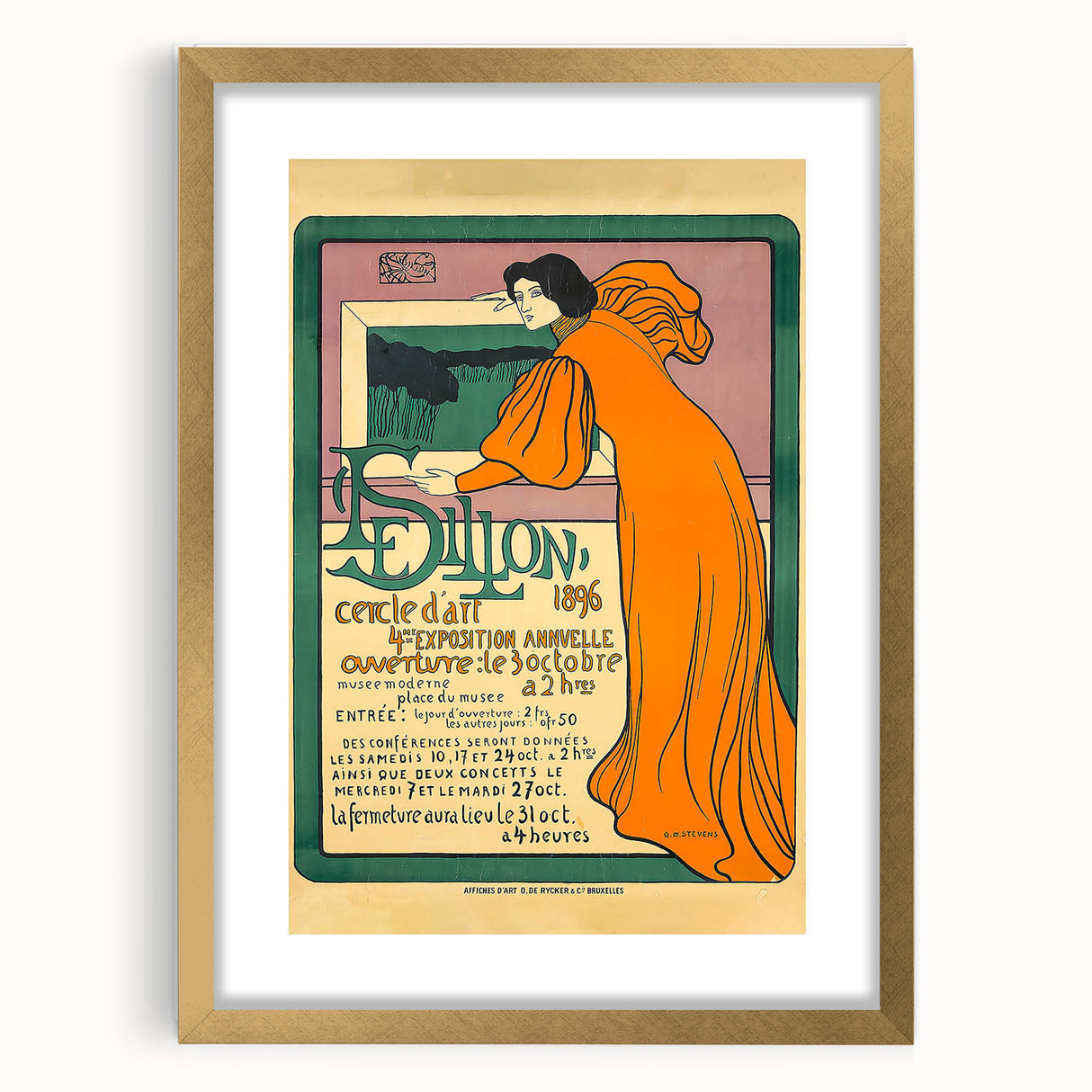 Vintage Art Exhibition Poster – Dillon Cercle d'Art 1896