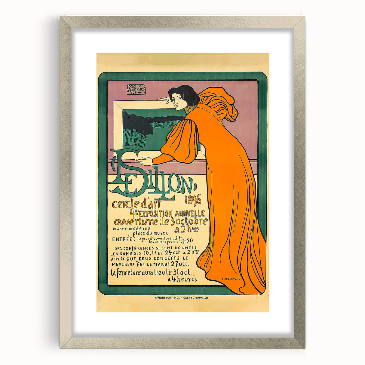 Vintage Art Exhibition Poster – Dillon Cercle d'Art 1896