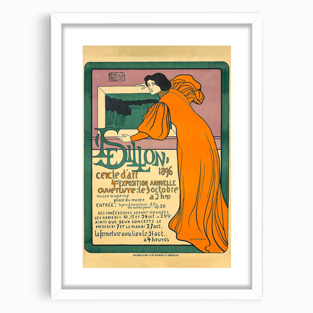 Vintage Art Exhibition Poster – Dillon Cercle d'Art 1896