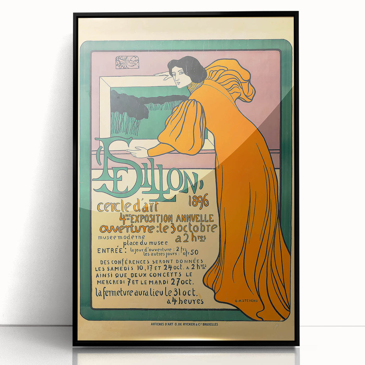 Vintage Art Exhibition Poster – Dillon Cercle d'Art 1896