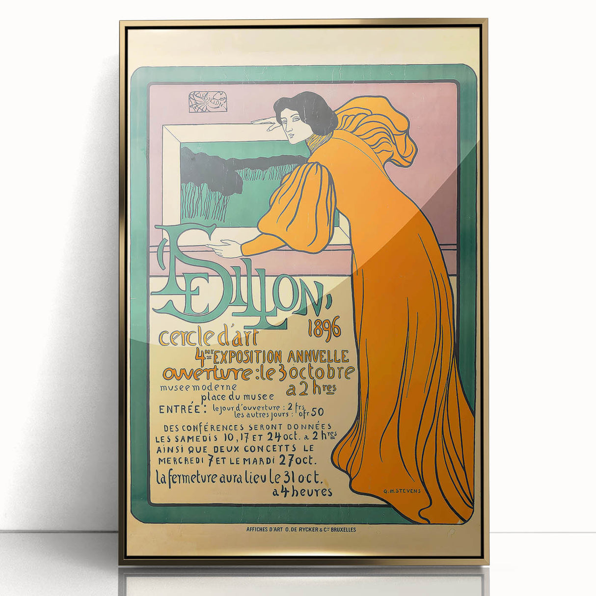 Vintage Art Exhibition Poster – Dillon Cercle d'Art 1896