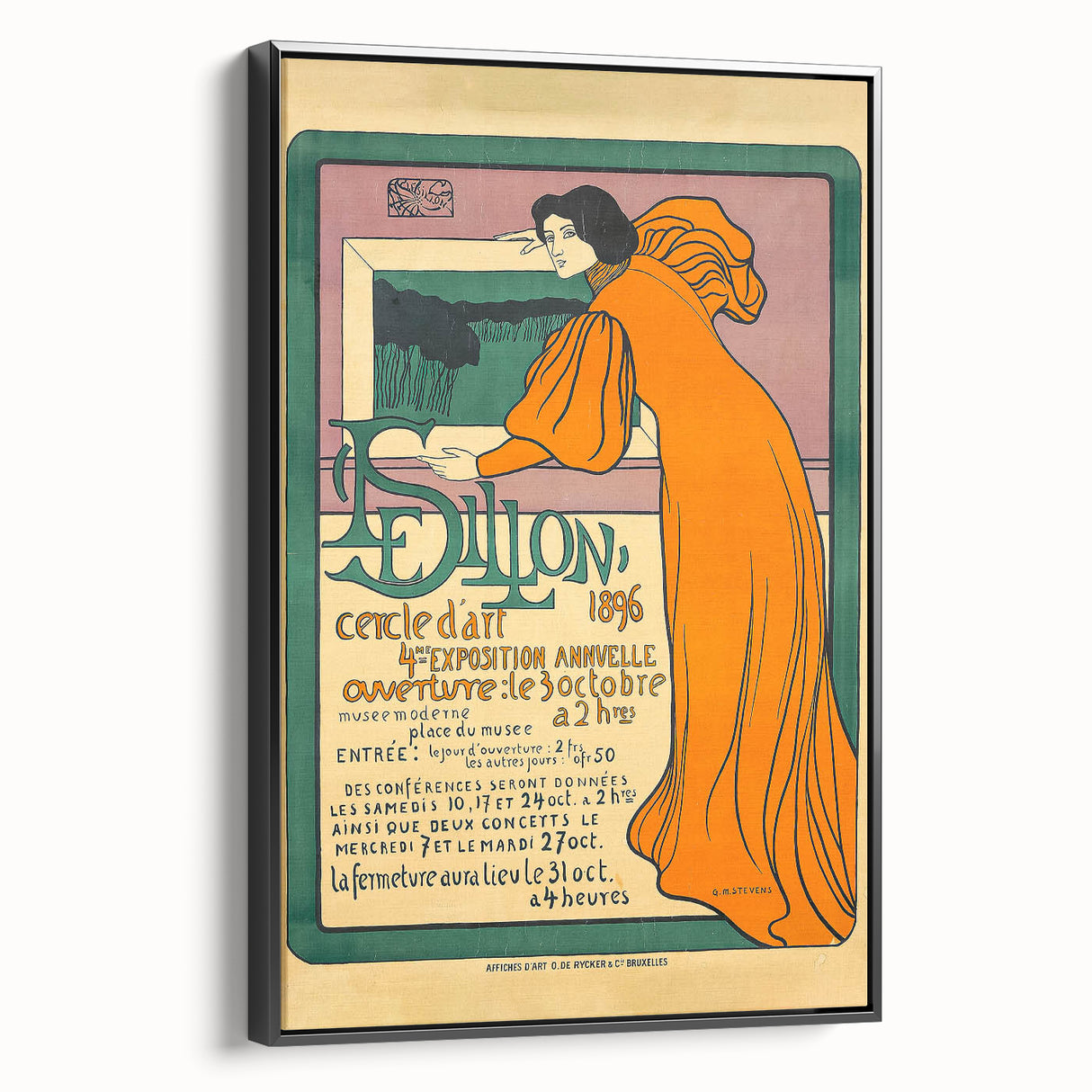 Vintage Art Exhibition Poster – Dillon Cercle d'Art 1896