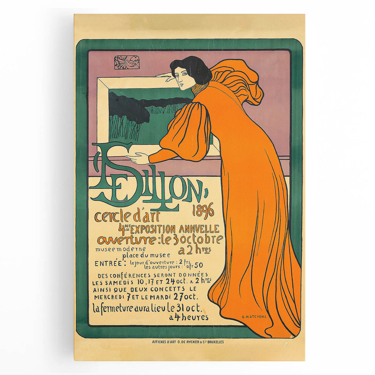 Vintage Art Exhibition Poster – Dillon Cercle d'Art 1896