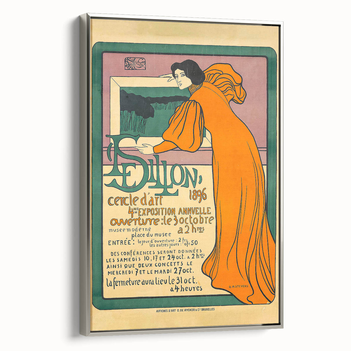 Vintage Art Exhibition Poster – Dillon Cercle d'Art 1896