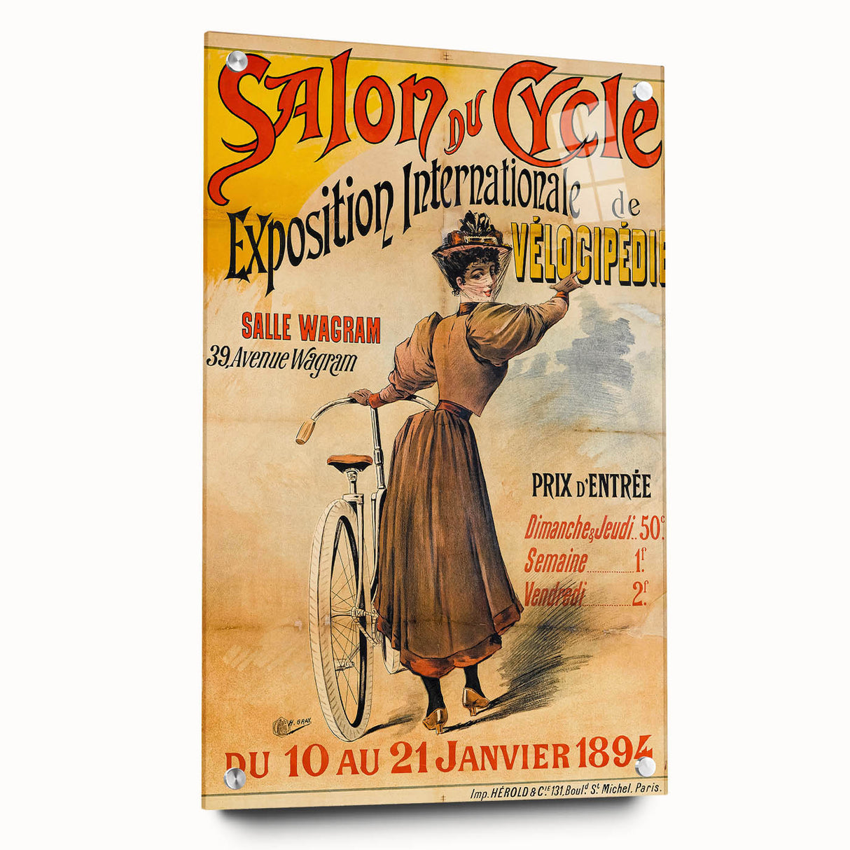 Vintage Exhibition Poster - Antique Velocipede Cycle Art Print