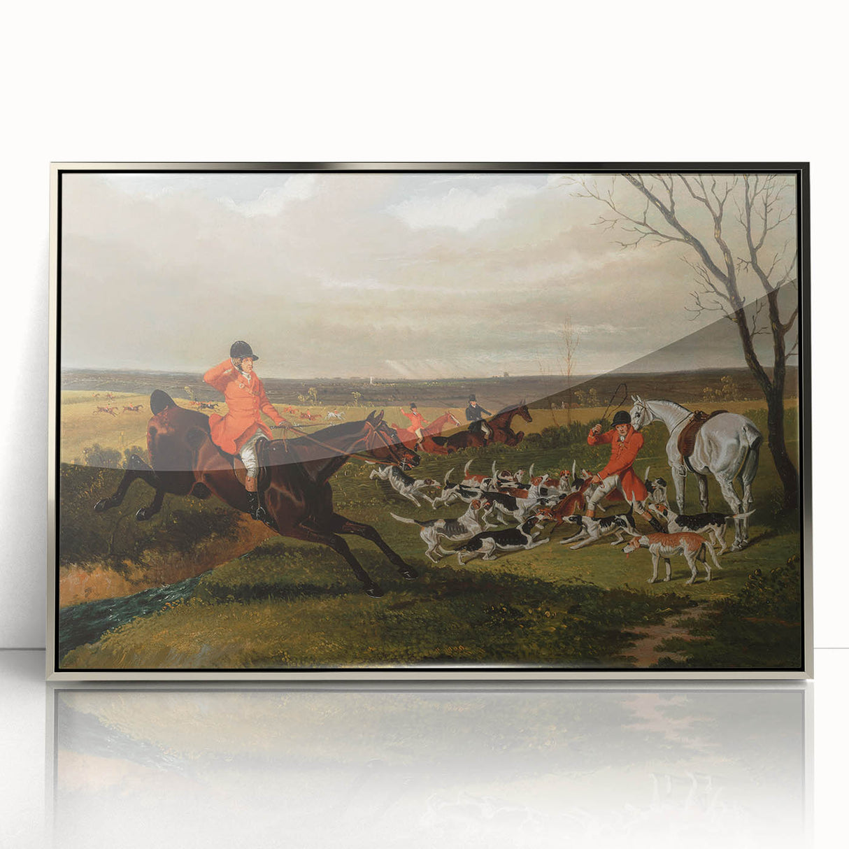 Vintage Hunting Scene Art - Equestrian and Hounds Canvas