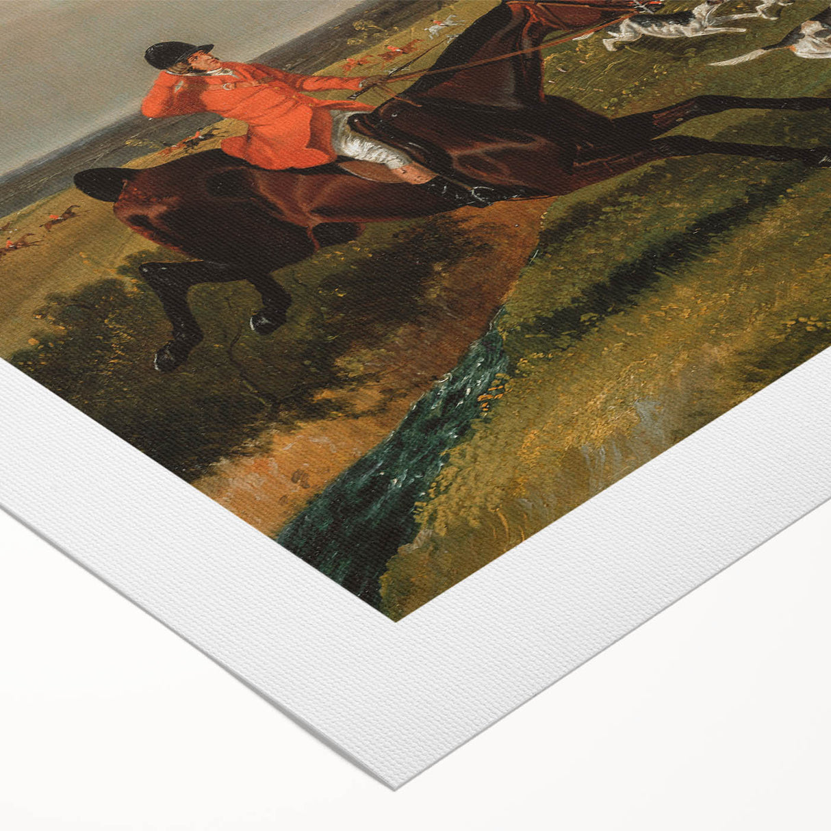 Vintage Hunting Scene Art - Equestrian and Hounds Canvas