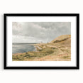 Vintage Coastal Landscape Art - Tranquil Seaside with Boats Canvas