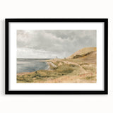 Vintage Coastal Landscape Art - Tranquil Seaside with Boats Canvas