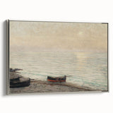 Vintage Seascape Art - Peaceful Boats and Moonlit Ocean Canvas