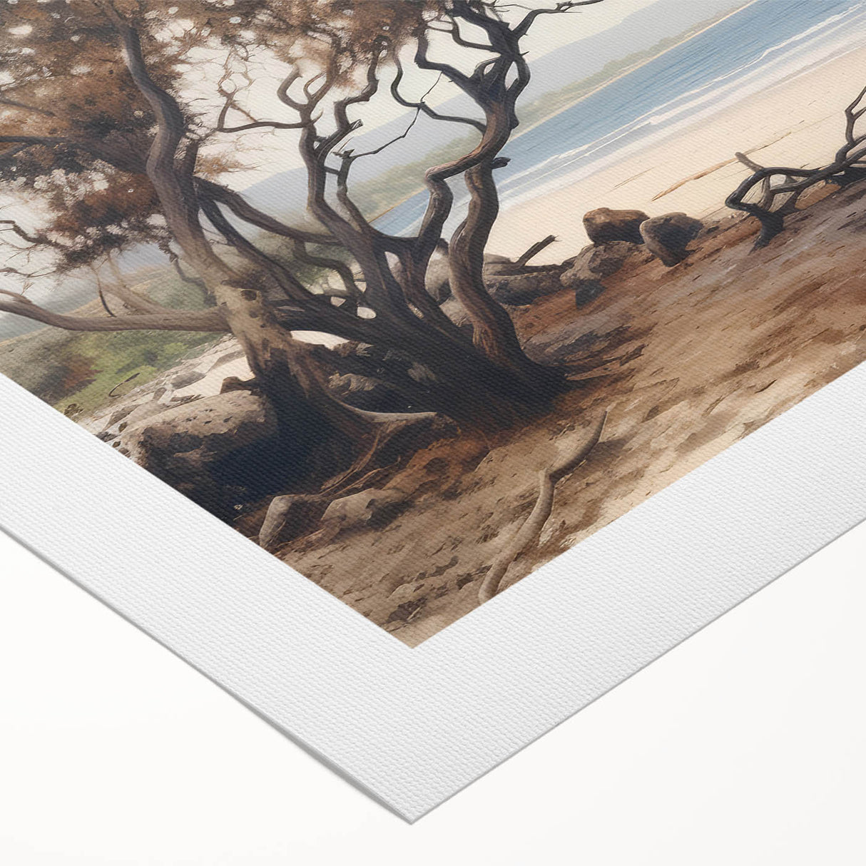 Vintage Landscape Art – Serene Coastal Scenery on Canvas