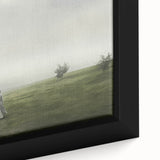 Vintage Landscape Art – Tranquil Countryside with Walking Figure