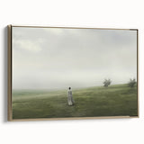 Vintage Landscape Art – Tranquil Countryside with Walking Figure