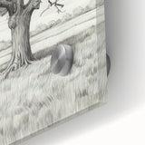 Vintage Oak Tree Sketch Art – Classic Monochrome Nature Print