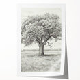 Vintage Oak Tree Sketch Art – Classic Monochrome Nature Print