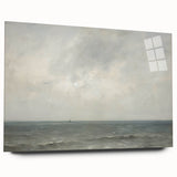 Vintage Landscape Art – Sailboat on Calm Ocean – Antique Maritime Wall Art