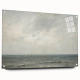 Vintage Landscape Art – Sailboat on Calm Ocean – Antique Maritime Wall Art