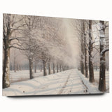 Vintage Landscape Art – Snowy Winter Pathway – Antique Winter Scene Wall Art