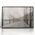 Vintage Landscape Art – Snowy Winter Pathway – Antique Winter Scene Wall Art