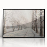 Vintage Landscape Art – Snowy Winter Pathway – Antique Winter Scene Wall Art