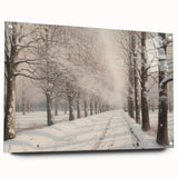 Vintage Landscape Art – Snowy Winter Pathway – Antique Winter Scene Wall Art