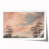 Vintage Landscape Art - Serene Sky and Trees
