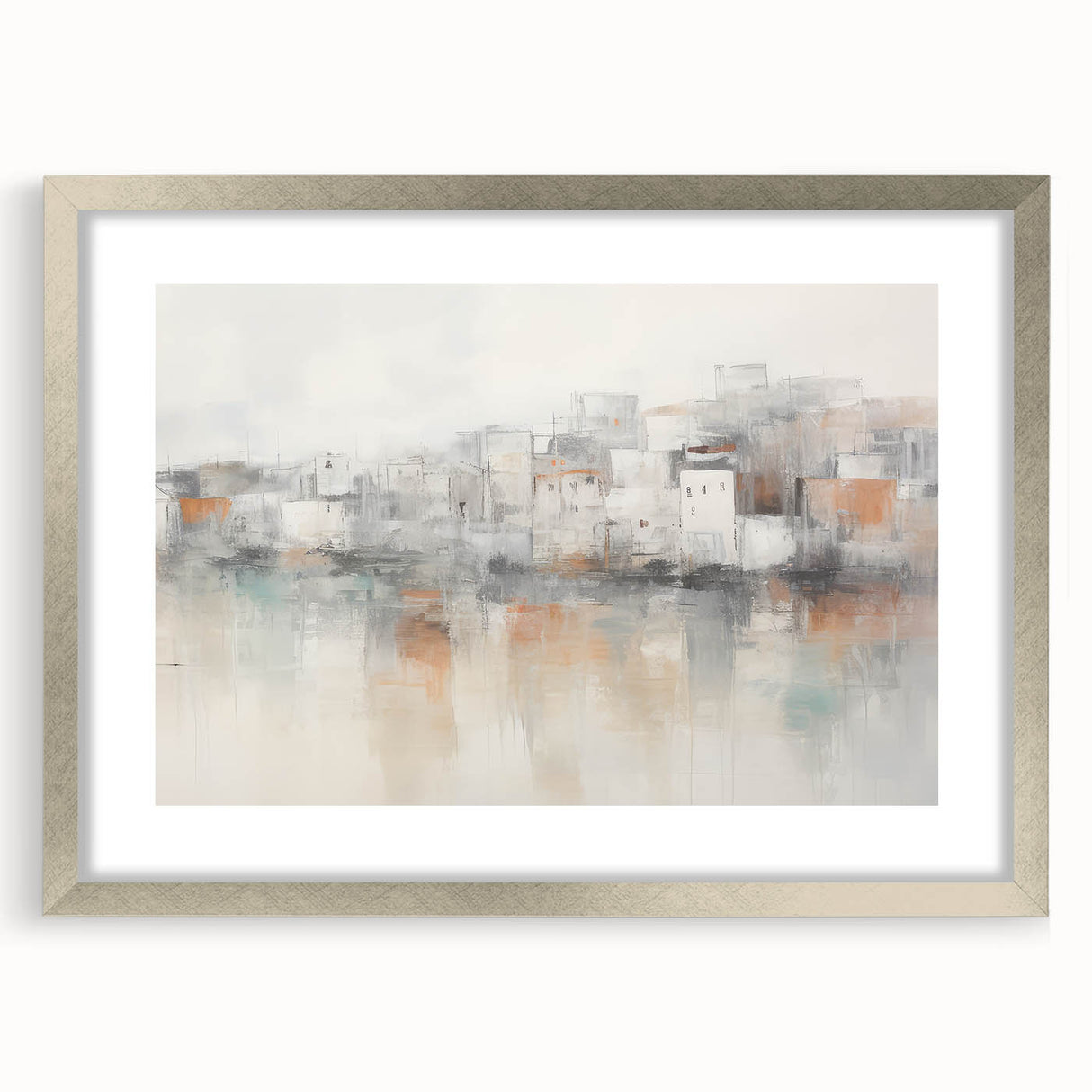 Vintage Landscape Art - Abstract Cityscape Reflection