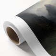 Vintage Landscape Art - Misty Mountains and River