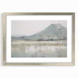 Vintage Landscape Art – Misty Mountain and Reflection – Antique Nature Scene Wall Art