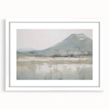 Vintage Landscape Art – Misty Mountain and Reflection – Antique Nature Scene Wall Art