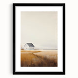 Vintage Landscape Art – Peaceful Rustic House Print
