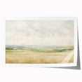 Vintage Landscape Art - Serene Countryside Fields in Soft Hues