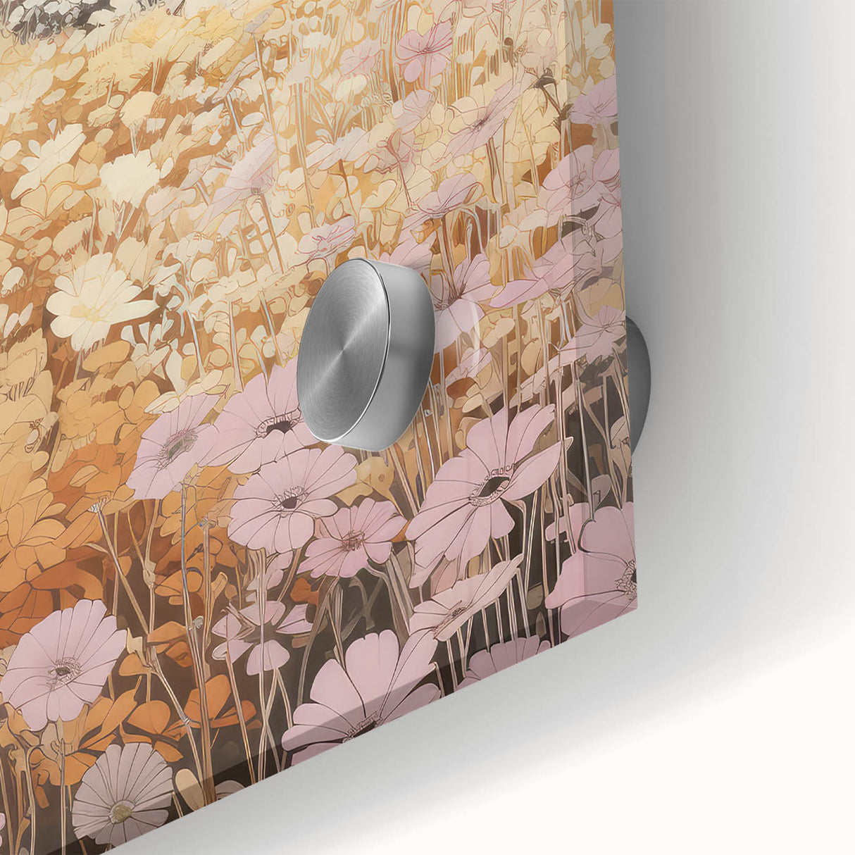 Vintage Landscape Art – Serene Countryside Views with Retro Flowers