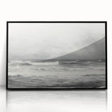 Vintage Landscape Art - Dramatic Ocean Waves and Cloudy Sky