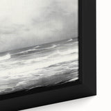 Vintage Landscape Art - Dramatic Ocean Waves and Cloudy Sky
