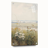 Vintage Landscape Art – Serene Wildflower Meadow Scene