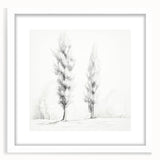Vintage Sketch Landscape Art – Classic Monochrome Tree Print