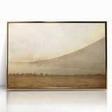 Vintage Landscape Art - Soft Sky Over Tranquil Field with Trees