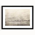 Vintage Landscape Art - Misty Mountains and Birds in Flight