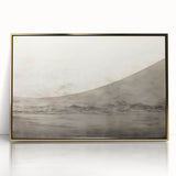 Vintage Landscape Art - Misty Mountains and Birds in Flight