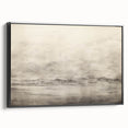 Vintage Landscape Art - Misty Mountains and Birds in Flight