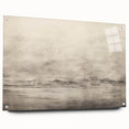 Vintage Landscape Art - Misty Mountains and Birds in Flight