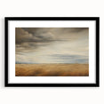 Vintage Landscape Art - Golden Field Under Dramatic Skies