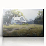 Vintage Landscape Art - Abandoned House in a Rural Meadow