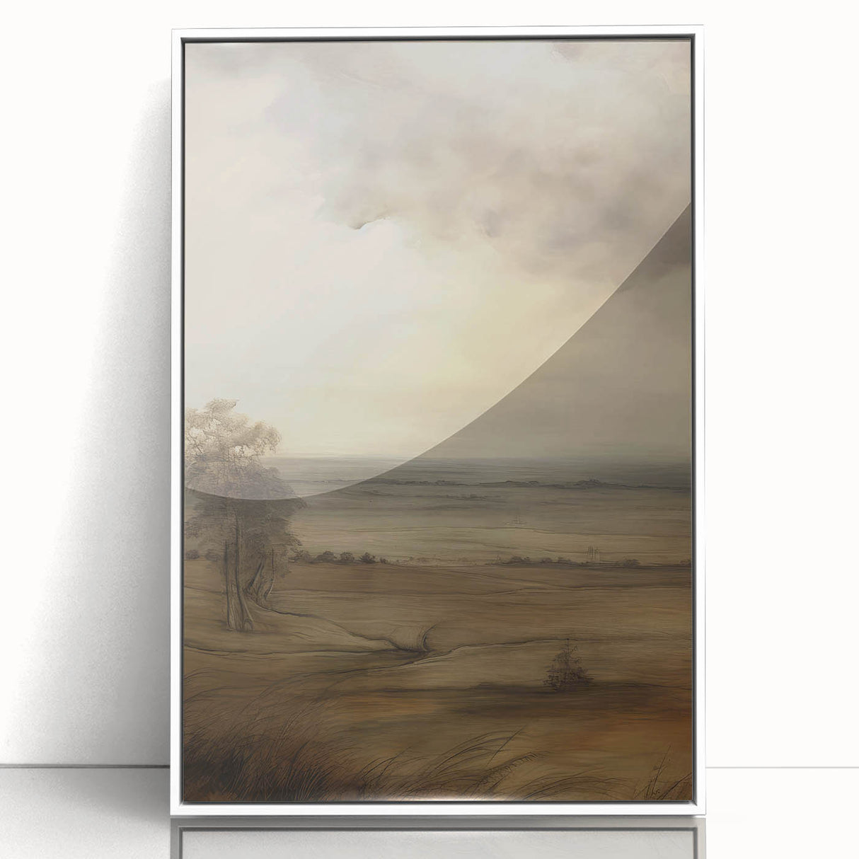 Vintage Landscape Art – Dramatic Countryside Scene – Antique Rural Wall Art