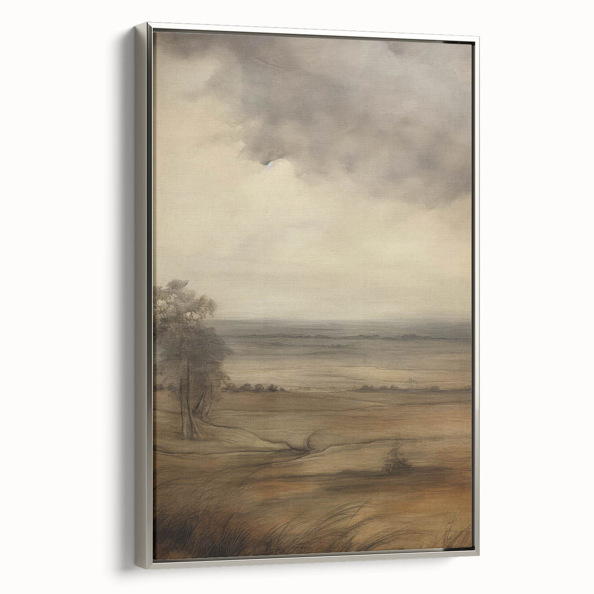 Vintage Landscape Art – Dramatic Countryside Scene – Antique Rural Wall Art