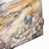 Vintage Landscape Art – Rustic House with Flowers and Warm Tones