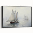 Vintage Landscape Art – Sailing Boats on Calm Waters – Antique Maritime Wall Art