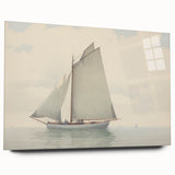 Vintage Landscape Art – Sailboat on Calm Waters – Antique Maritime Wall Art