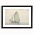 Vintage Landscape Art – Sailboat on Calm Waters – Antique Maritime Wall Art